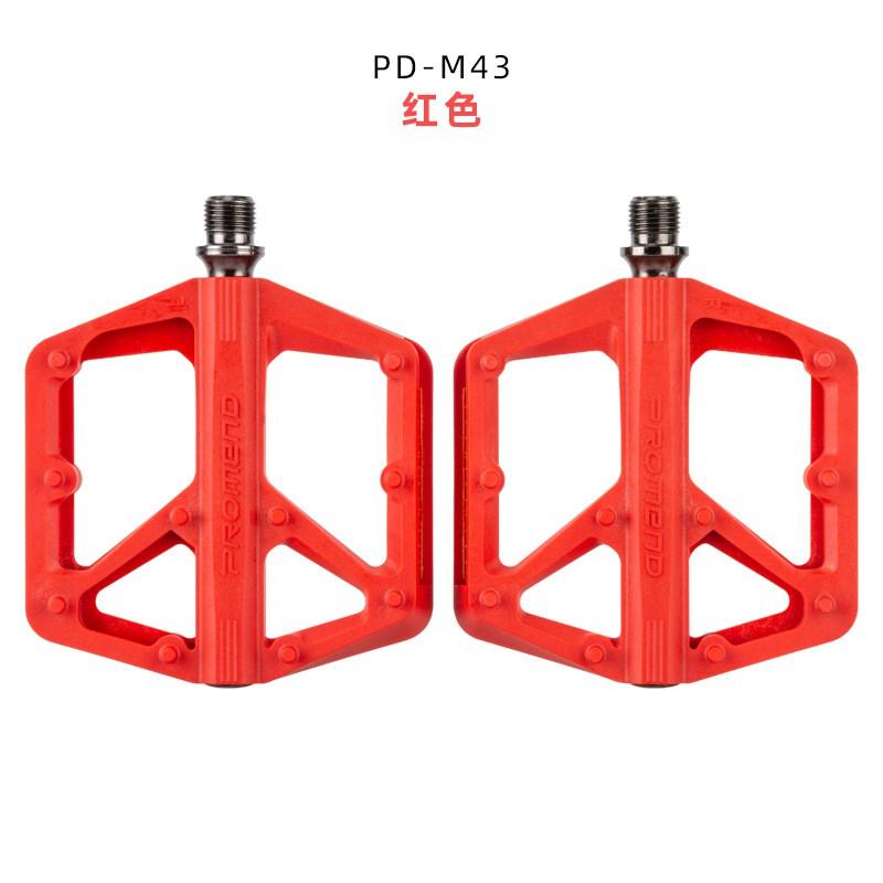 Nylon Bearing Bike Pedals With Reflective Strips Mountain Bikes PD-M43 Lightweight Cycling Accessories