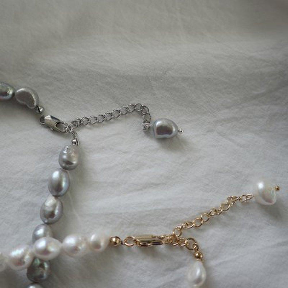 Natural King Pearl Gray Freshwater Pearl Choker Short Necklace 2 Colors