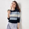 Женская футболка Kemeng Boka в полоску Colorblock из смесовой шелковой ткани тутового шелкопряда с длинным рукавом