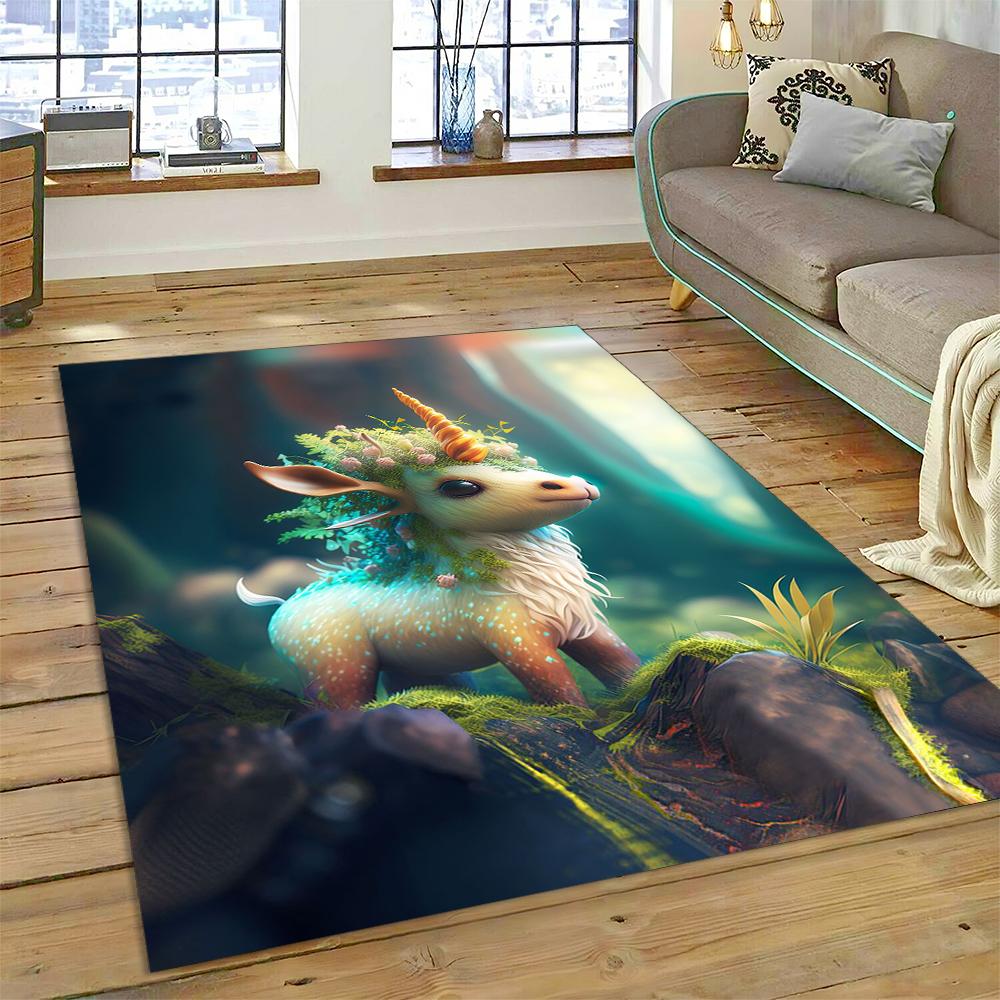Милый ковер с единорогом для девочек, подарок, ковер с рисунком для дома, гостиной, спальни, дивана, коврик для двери, декор, детский игровой коврик, нескользящий напольный коврик