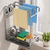 Towel Holder Quick Drainage Wall-mounted Punch-freee Stainless Steel Kitchen Drain Rack Sink Sponge Dish Rag