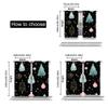 2Pcs Christmas Curtain Pink Blue Black Xmas Pine Tree Forest Snowflake Star Winter Holiday Rustic Nature