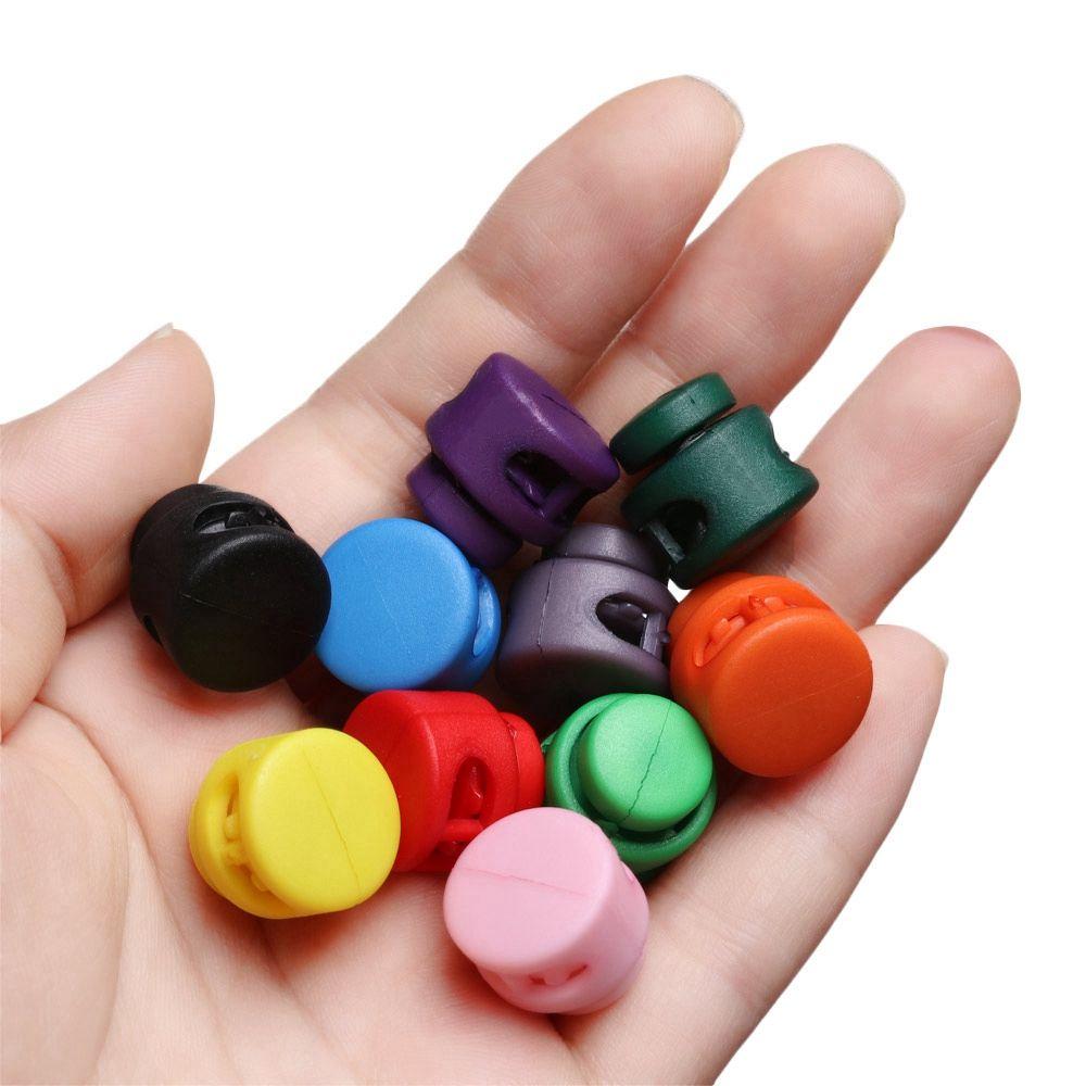 Double Holes Sportswear Accessories Toggle Clip Cord Lock Bean Apparel Shoelace Plastic Stopper