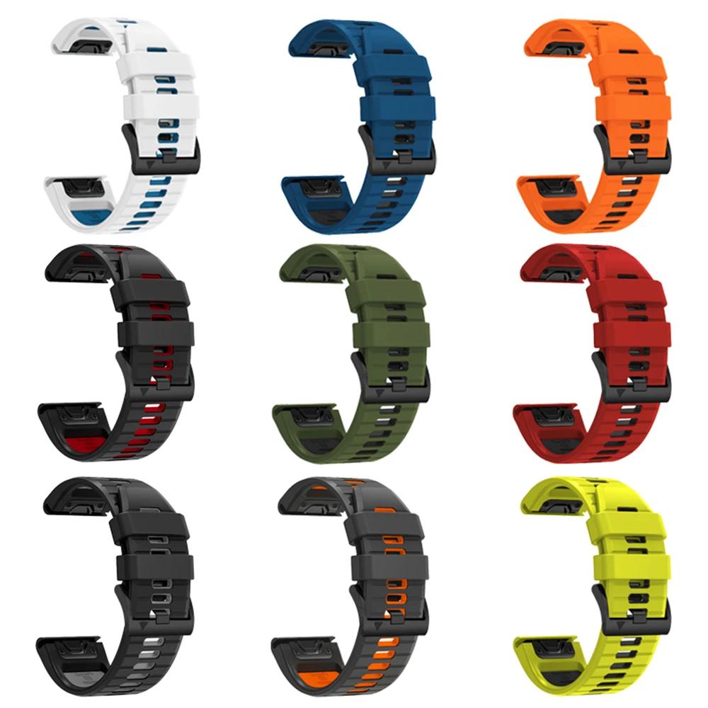 Силиконовый ремешок 26 мм 22 мм для Garmin Fenix 8 E 7 7X Pro 5 5X Plus 6 6X Pro Epix Gen 2 Tactix 8 7/Enduro 3 Браслет QuickFit