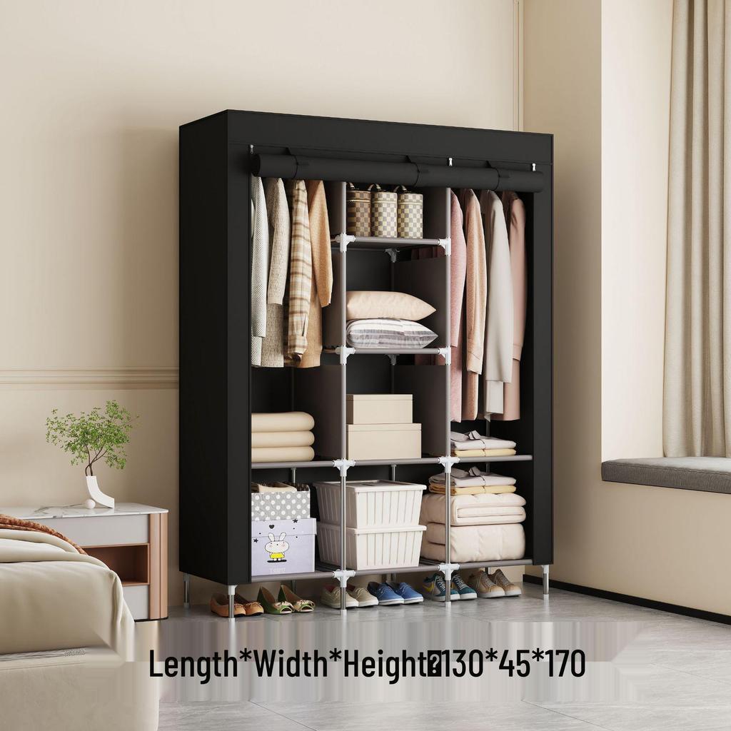 Многослойный нетканый тканевый шкаф с пылезащитным чехлом и каркасом из железных труб