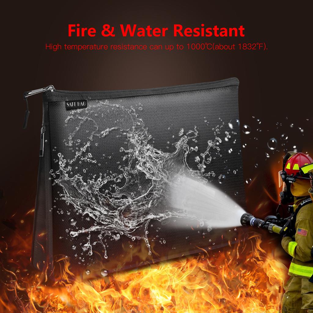 Огнестойкая безопасная сумка для денег. Огнестойкая и водонепроницаемая расширяемая сумка для документов. Папка для хранения файлов.