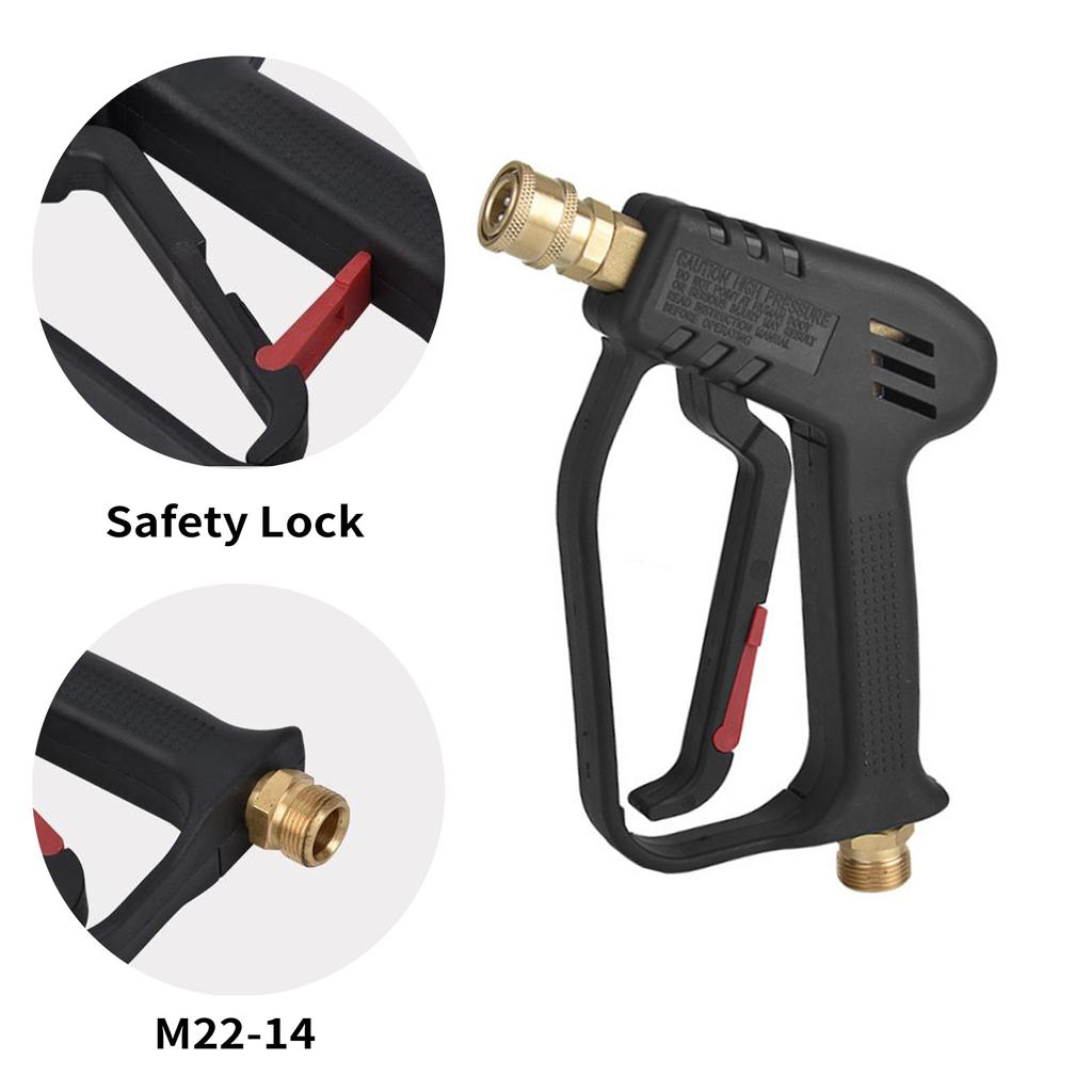 Короткий пистолет для мойки высокого давления, 4000 фунтов на кв. дюйм, мощный пистолет для мойки с насадкой 5 в 1, разъем для шланга M22, автомобильный