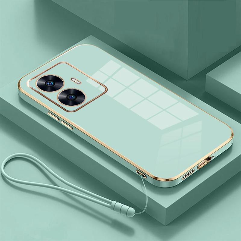 Чехол для Realme 12 OPPO Realme C67 10 11ProPlus C67 C55 C53 C35 C33 C31 C30 C30S C21, роскошная противоударная задняя крышка с квадратным покрытием