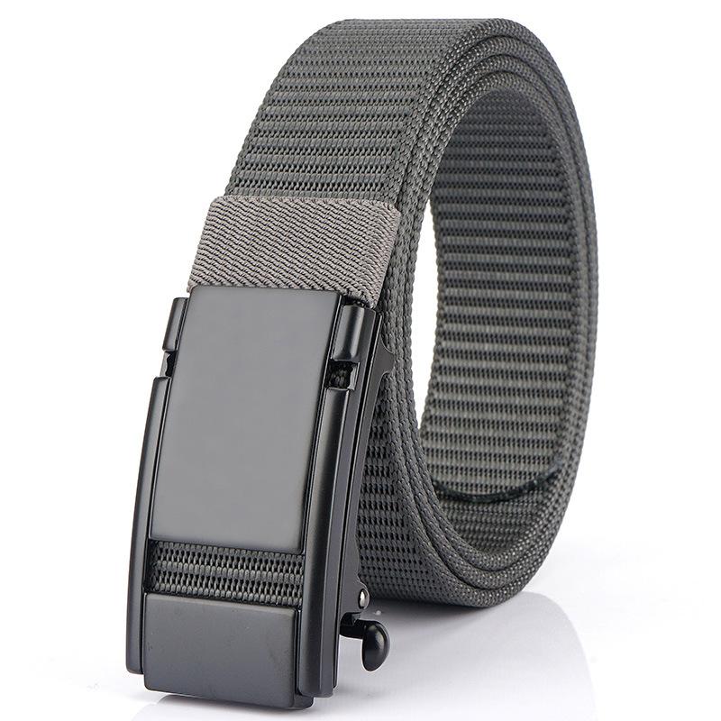 Новый мужской ремень для поездок на работу с автоматической пряжкой из нейлона, универсальный двухслойный толстый ремень для отдыха на природе