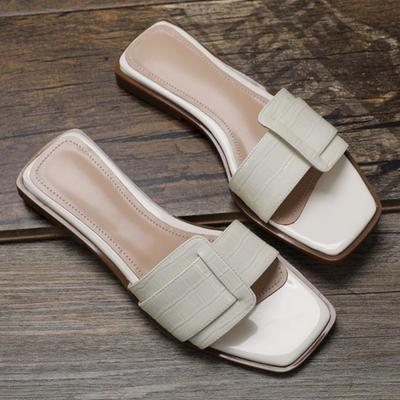 Мода 2025 Римский стиль Повседневная мода Кожаные тапочки Летняя повседневная обувь на плоской подошве Женские тапочки Женские роскошные мягкие женские сандалии