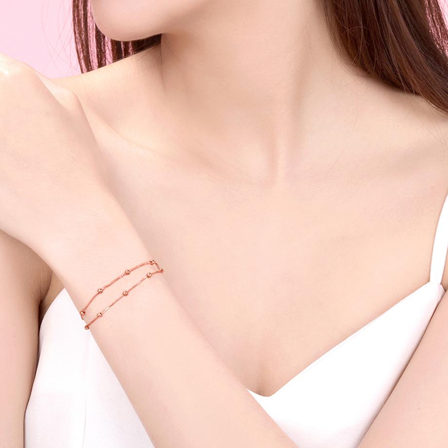 Браслет из 18-каратного золота, однотонный, регулируемый, женский, модный, индивидуальный, простой, ювелирный