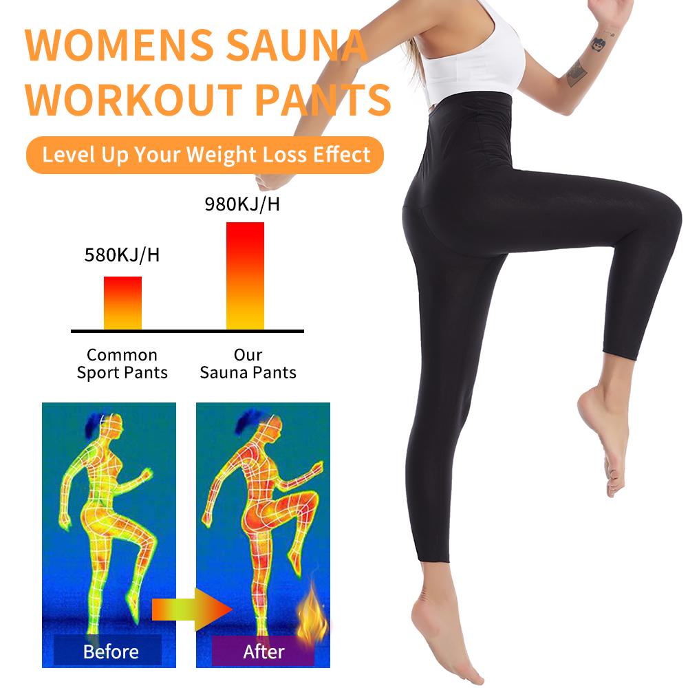 Women Sauna Pants High Waisted Compression Pants Workout Sweat Leggings Slimming Body Shaper Gym Exercise Thermo Sportswear Fitness Trousers