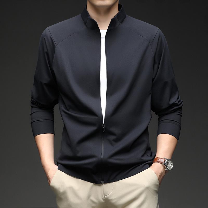 Men's Trendy Stand Collar Jacket for Spring/Autumn – Seamless, Lightweight, Fashionable Outdoor Casual Wear