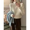 Soft Waxy Andy Fleece Knitted Sweater Women's Semi-turtleneck Sweater Autumn and Winter Simple Casual Inner Long-sleeved Bottoming Top