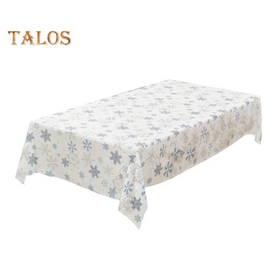Christmas Tablecloth Disposable Waterproof Snowflake Pattern Table Cover for Festive Holiday Party Decoration