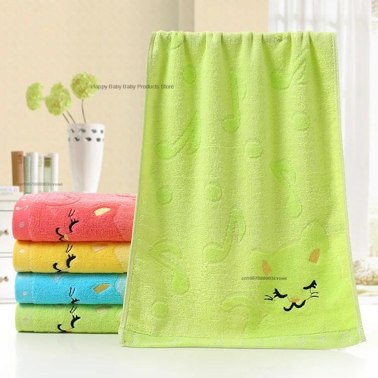 1pc Soft Children Baby Towel Washcloth Bathing Feeding Cartoon Cat Cotton Towel for Newborn Infant Handkerchief Shower Cloth