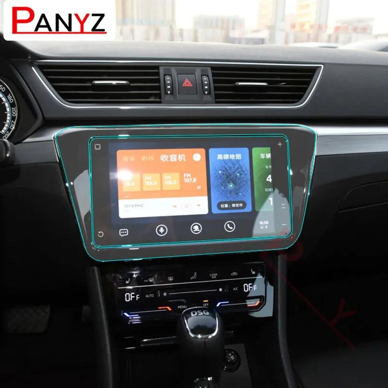 Car Interior Central Console Gear Shift Dashboard Navigation Screen Protective Film for Skoda Superb Accessories
