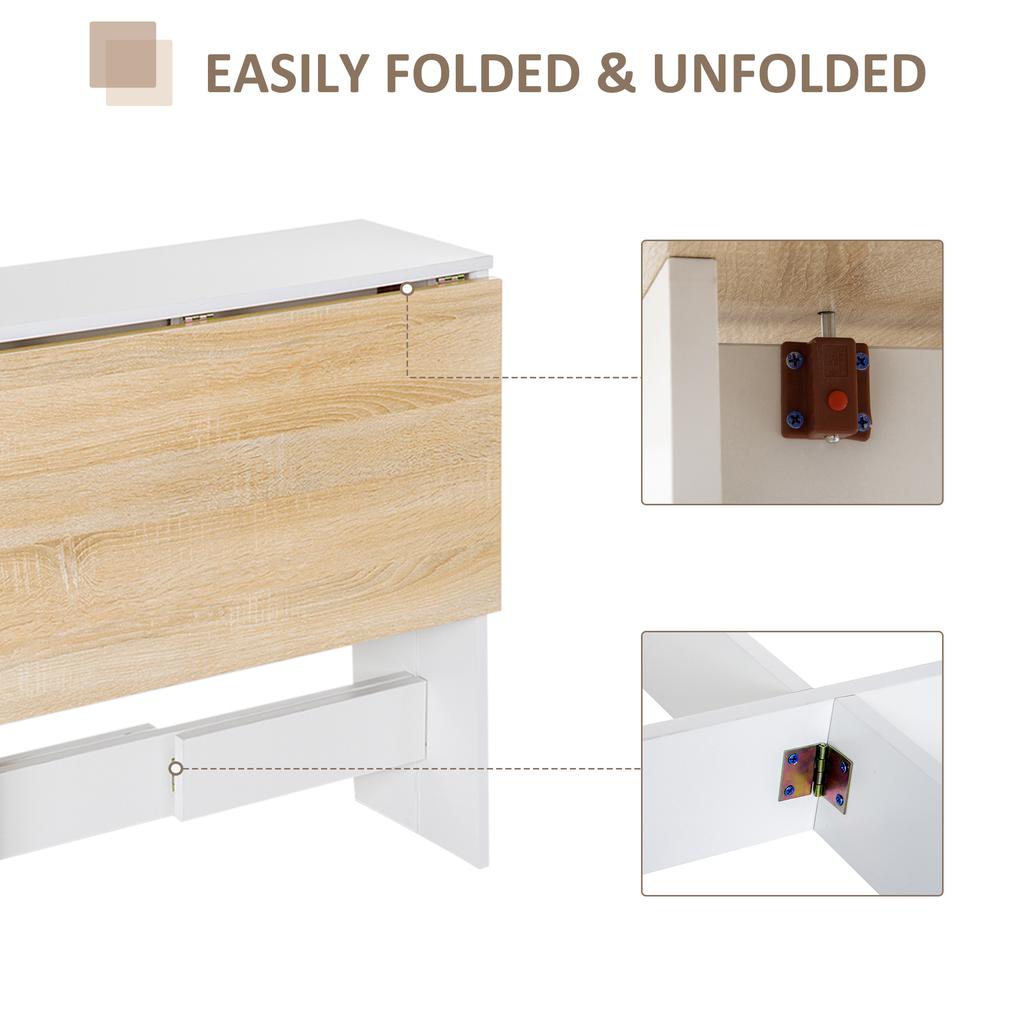 Folding Dining Table Space Saving Drop Leaf Kitchen Table For 4 6 People Multi Functional Desk For Small Space Flat And Studio Modern Breakfast