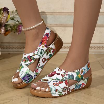 Римские сандалии для женщин на лето, с толстой губчатой подошвой и юбкой, повседневные универсальные пляжные сандалии с открытым носком