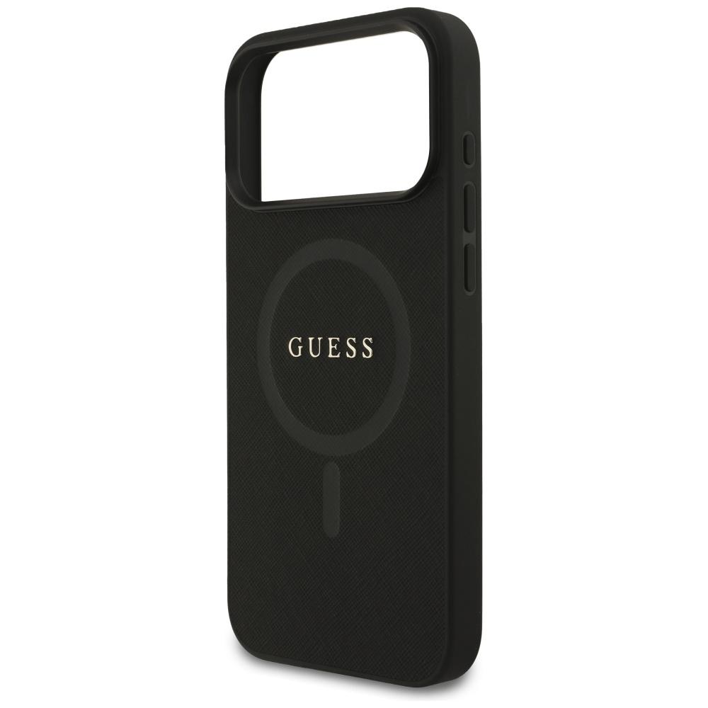 Guess Saffiano Classic Logo MagSafe Case for iPhone 17 Pro Max Black