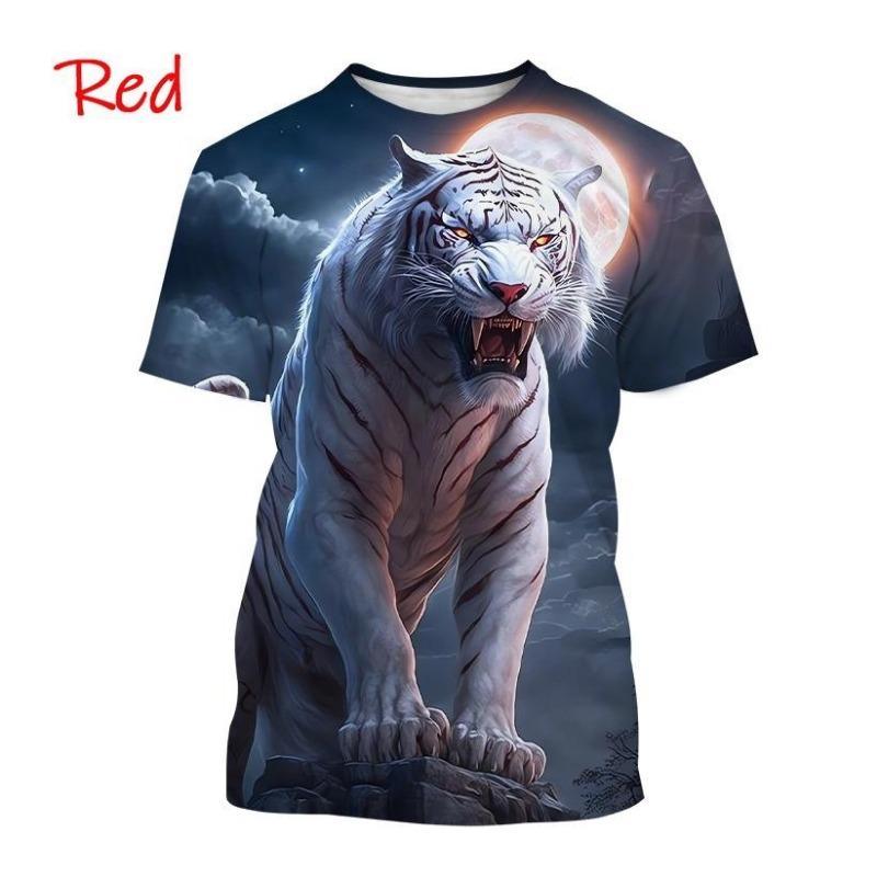 Мужская повседневная футболка с коротким рукавом с принтом White Tiger Series, мужская футболка