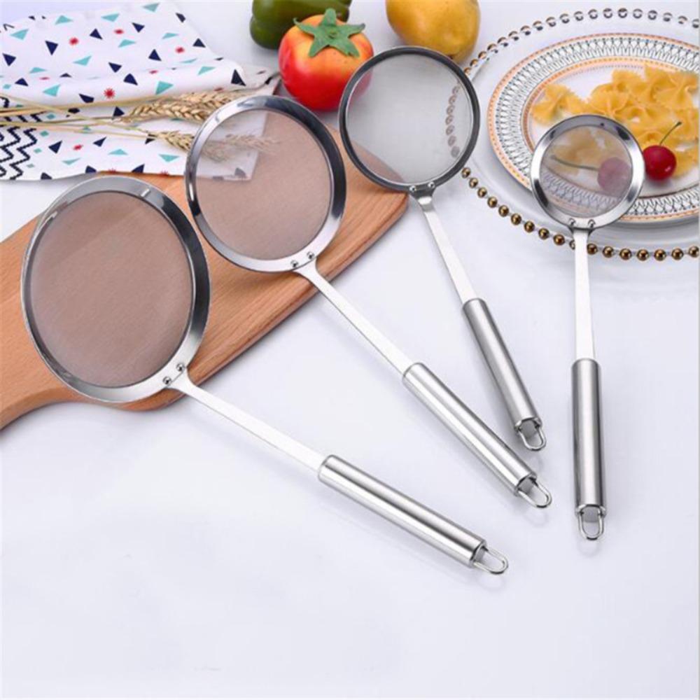 Percolator Oil Pot Filter Mesh Stainless Steel Soup Skimmer Spoon New Fried Food Net Strainer