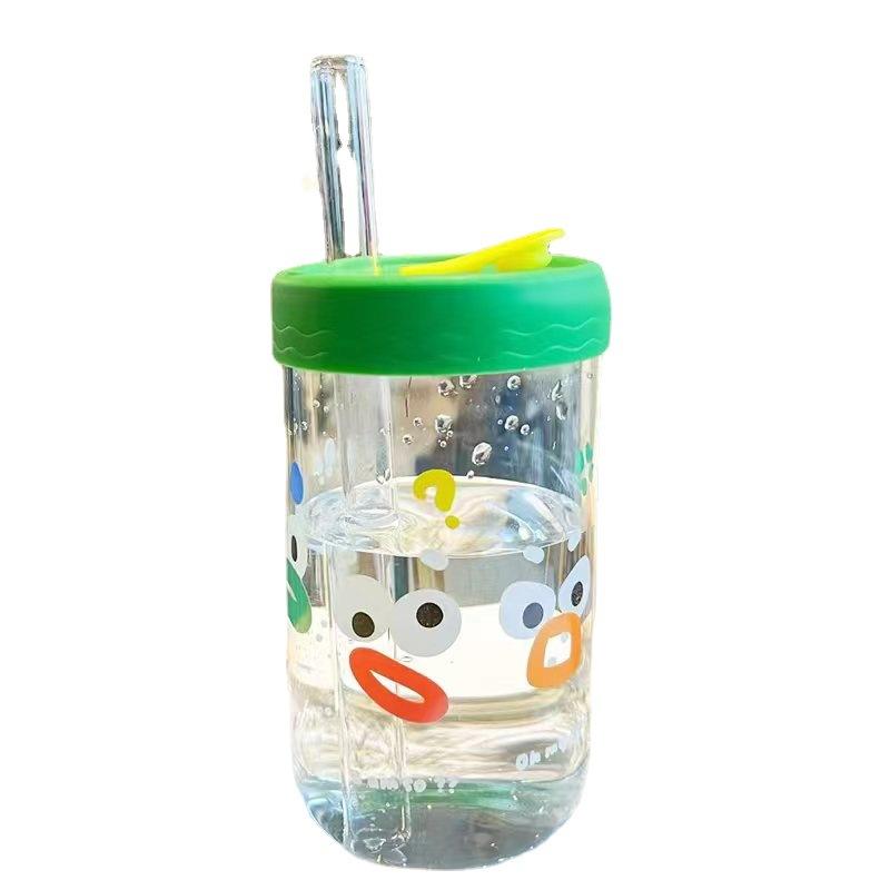 600 мл милые кавайные стаканы с крышкой и соломинкой, стеклянные стаканы для чая с пузырьками, кружки для кофе, сока, молока, мокко, воды, посуда для напитков