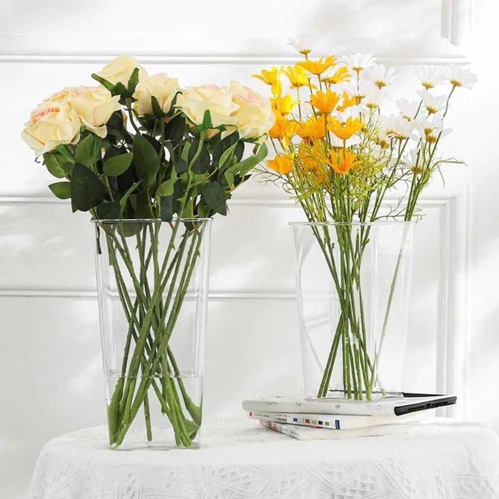 Modern Flower Bucket Acrylic Flower Wake Up Vase Household Deep Water Flower Pot Home Decoration