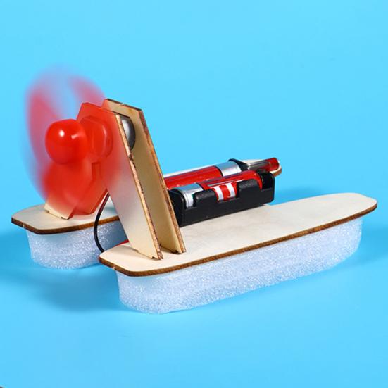 1 набор DIY Wind Powered Boat Model Kit Handmade Wooden Puzzle Hovership