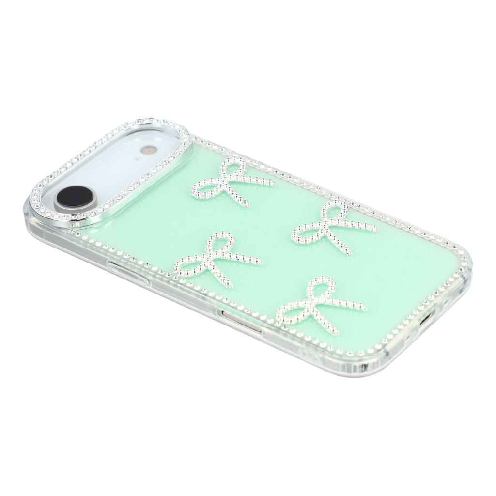 For iPhone Air Case Rhinestone Edge Butterfly Bow Decor TPU+PC IMD Phone Cover