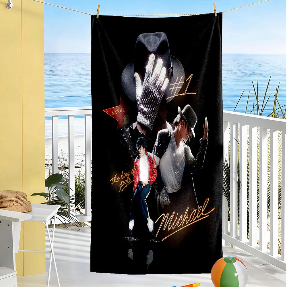 Michael Jackson Beach Towel Super Soft & Absorbent Comfortable Lightweight Suitable for Sports, Travel, Swimming, Yoga, Bathroom, Beach, And Pool