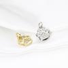 2pcs Brass Dog Paw Claw Charms Multicolor Micro Pave Clear Cubic Zirconia Small Pendants for DIY Jewelry Necklace 16mm x 11mm