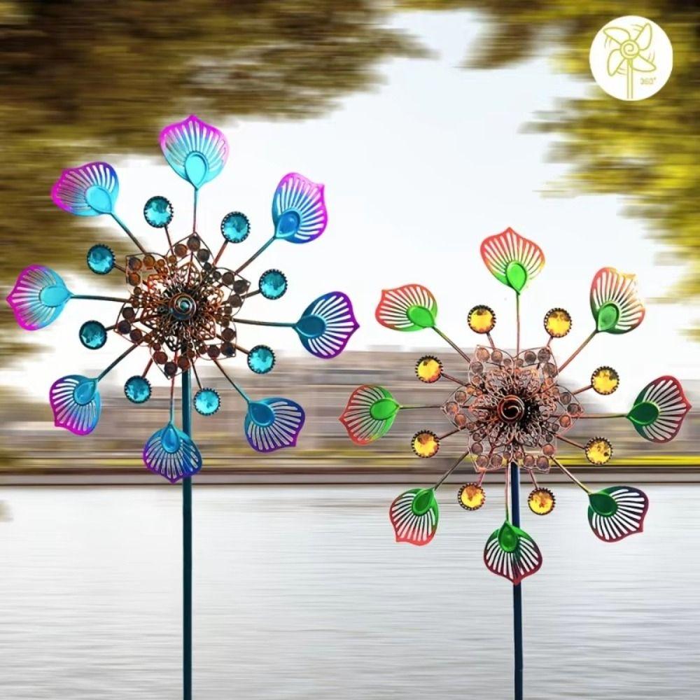 Iron Art Wind Collectors Rotator Rotating Metal Windmill Windmill Spinner  Backyard