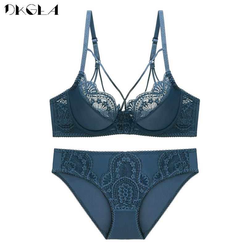 DKGEA Sexy Underwear Set Plus Size Brassiere Ultrathin