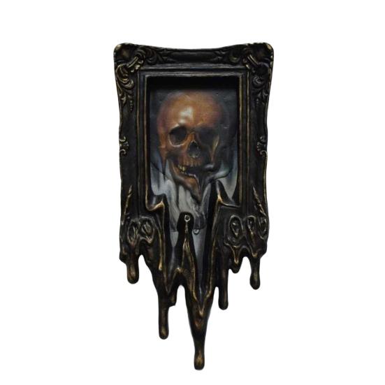 Настенное искусство Ручная работа Жидкая Сюрреалистичная Картина Череп Готика Рамка Настенная