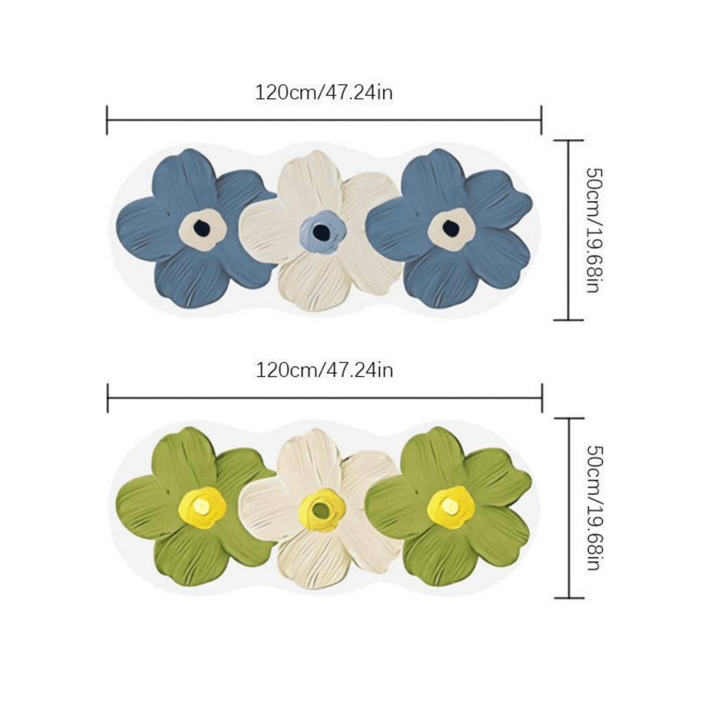 Ковер из полиэстера с высоким ворсом - пушистый нескользящий моющийся ковер с полосатым цветочным узором, машинного плетения нестандартной формы для спальни, гостиной