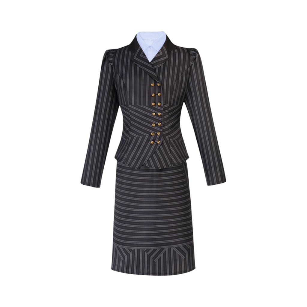 Косплей Куртка с длинным рукавом в полоску + Юбка в полоску + Однотонная рубашка