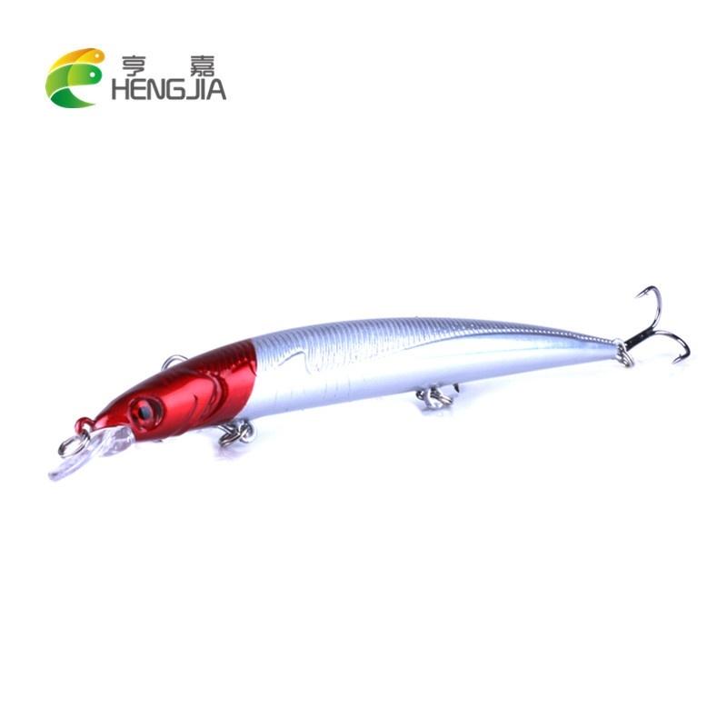 HENGJIA 8pc Minnow Fishing Lure with 3D Eyes Hook Bionic Pike Bass Bait Fishing Tool