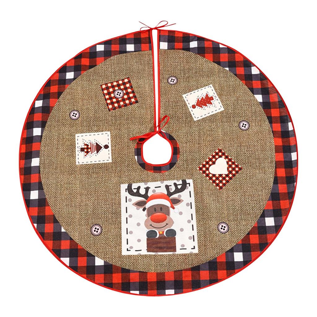 Christmas Tree Skirt Creative Exquisite Printing Santa Clauss Tree Bottom Decoration Christmas Supplies Ornaments