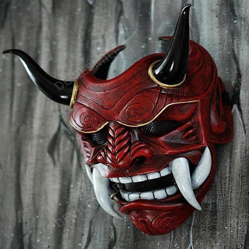 Japanese Ghost Hannya Halloween Masquerade Mask Prajna Half Face Masks Samurai