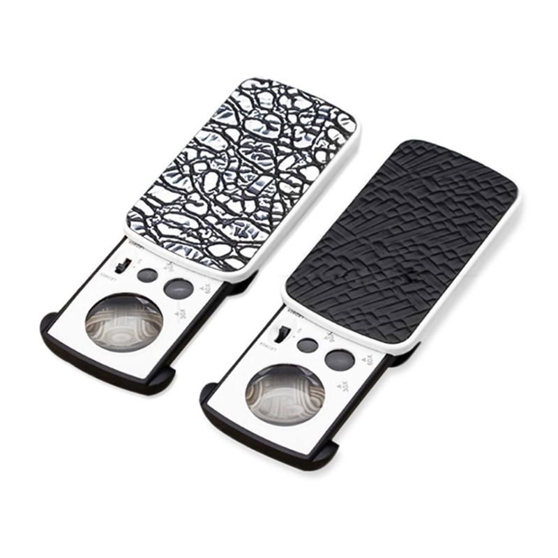 Ювелирная лупа 30X 60X 90X со светодиодной подсветкой, УФ-подсветкой для ювелирных изделий, бриллиантов, драгоценных камней, монет, марок, камней