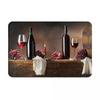 Red Wine Pattern Anti-slip Doormat Floor Mat Dust-proo Carpet Rug for Kitchen Entrance Home Bedroom Footpad Mats