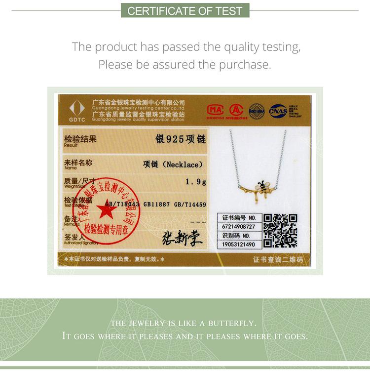 BAMOER, стерлинговое серебро 925 пробы, эмаль, шмель и сладкий мед, блестящее ожерелье и серьги-гвоздики для женщин, модный комплект ювелирных изделий