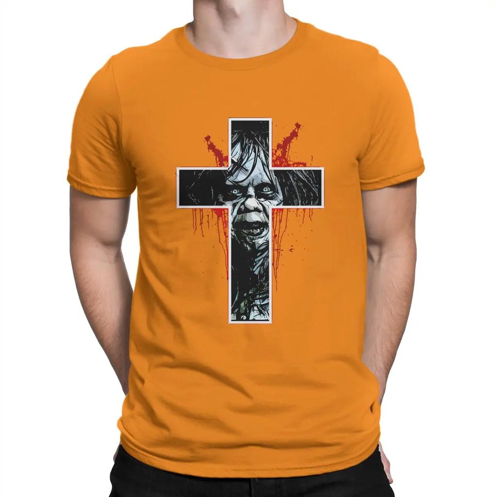 Fans Men's T Shirts T-The Exorcist Vintage Tee Shirt Short Sleeve Round Neck T-Shirts 100% Cotton Unique Clothing