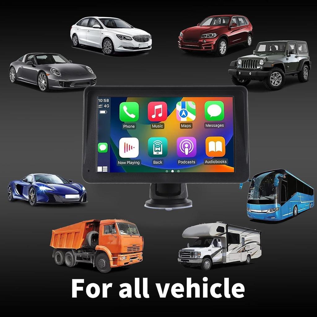 Новейшая портативная автомагнитола 2024 года, беспроводной CarPlay и Android Auto, автомобильный CarPlay с креплением на приборную панель