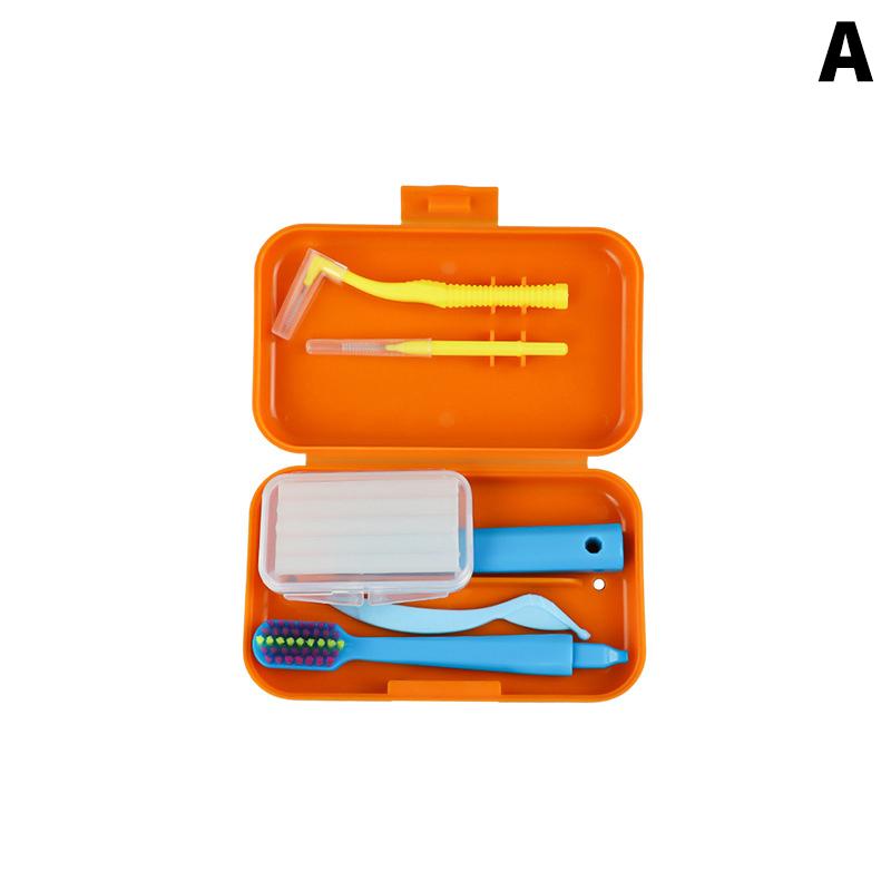 Orthodontic Aligner Tooth Chew Chewies Storage Case Dental Care Kits Invisable Braces Aligners Portable Detachable Toothbrush