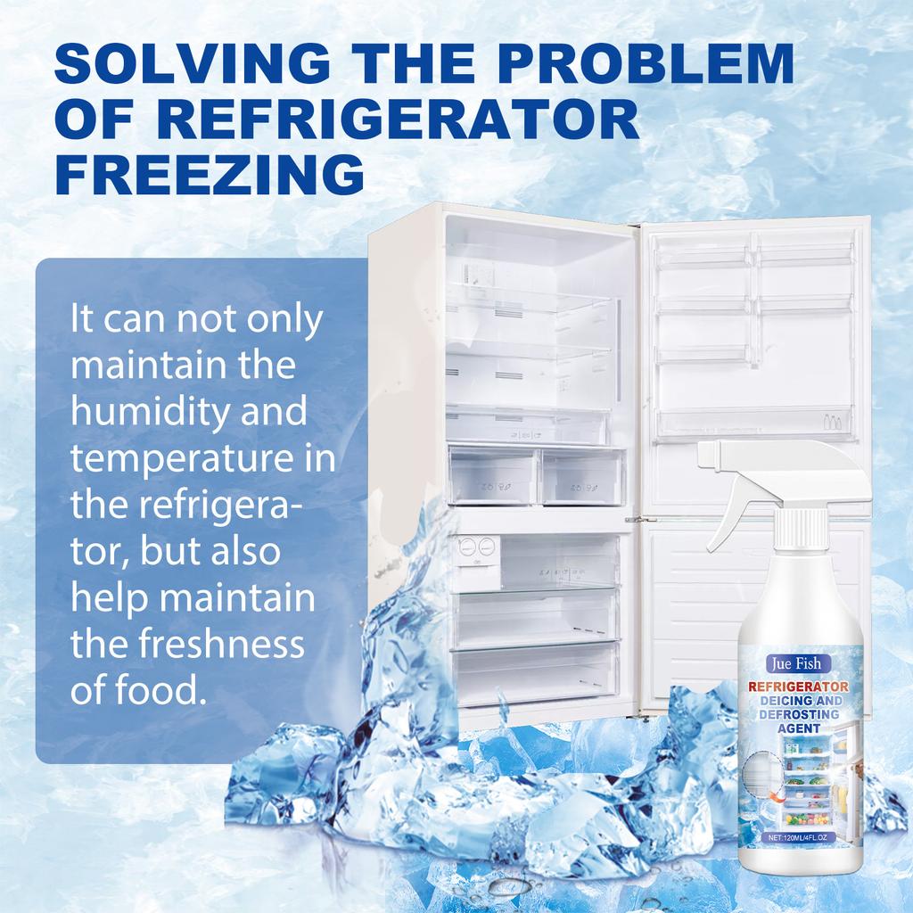 JUE-FISH антиобледенительный спрей для холодильника, разморозка, средство для плавления снега и антиобледенения, средство для быстрого оттаивания стекла, 120 мл