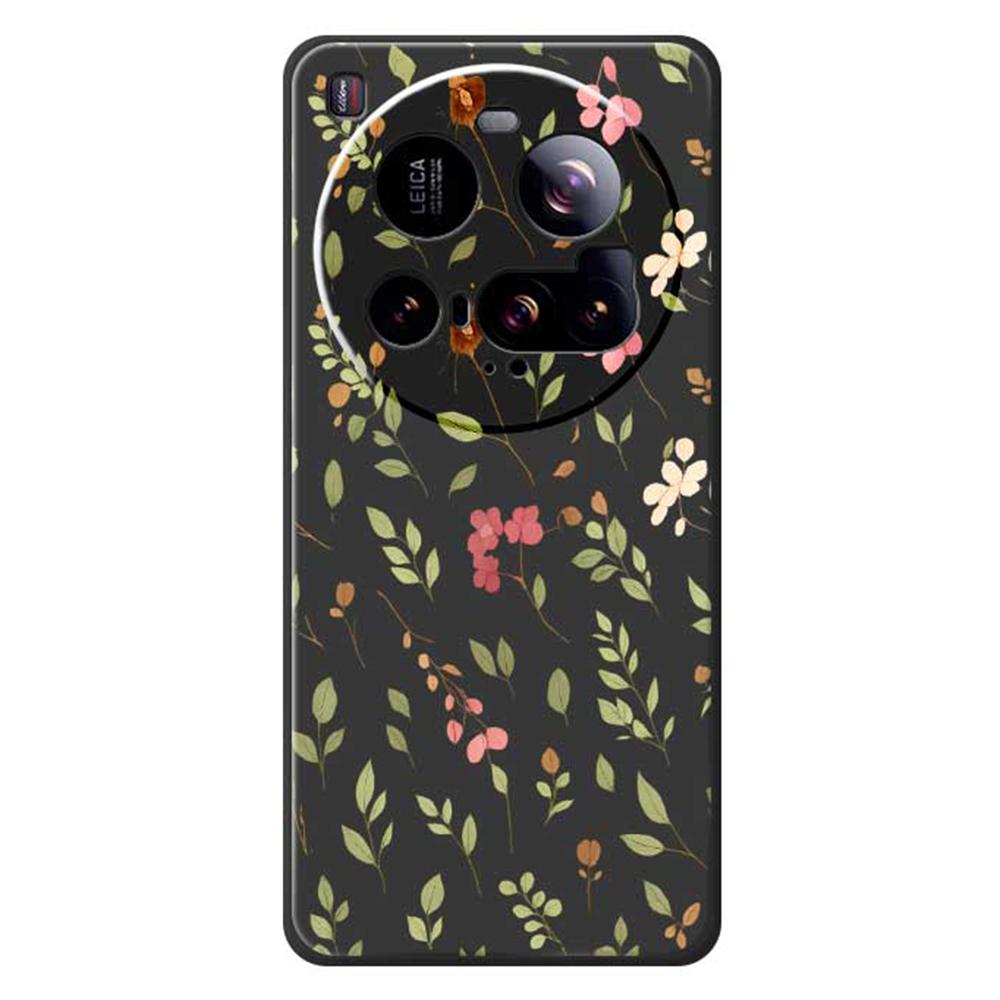 For Xiaomi 15 Ultra Case Small Flower Leaves Pattern Printing Straight Edge TPU Phone Back Cover