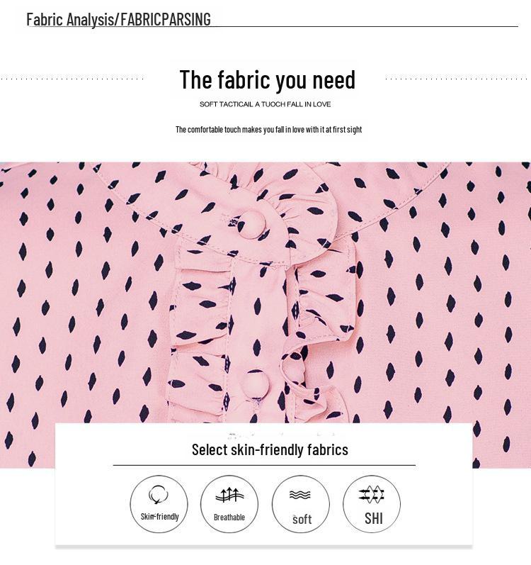 Trendy Women's Slim Long Sleeve Stand Collar Chiffon Shirt - Versatile Casual Wear for Spring & Autumn 2024