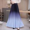 Женская весенне-осенняя плиссированная юбка А-силуэта с высокой талией, градиентной расцветки, подходящая ко всему